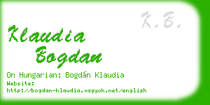 klaudia bogdan business card