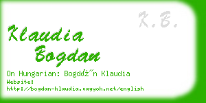 klaudia bogdan business card